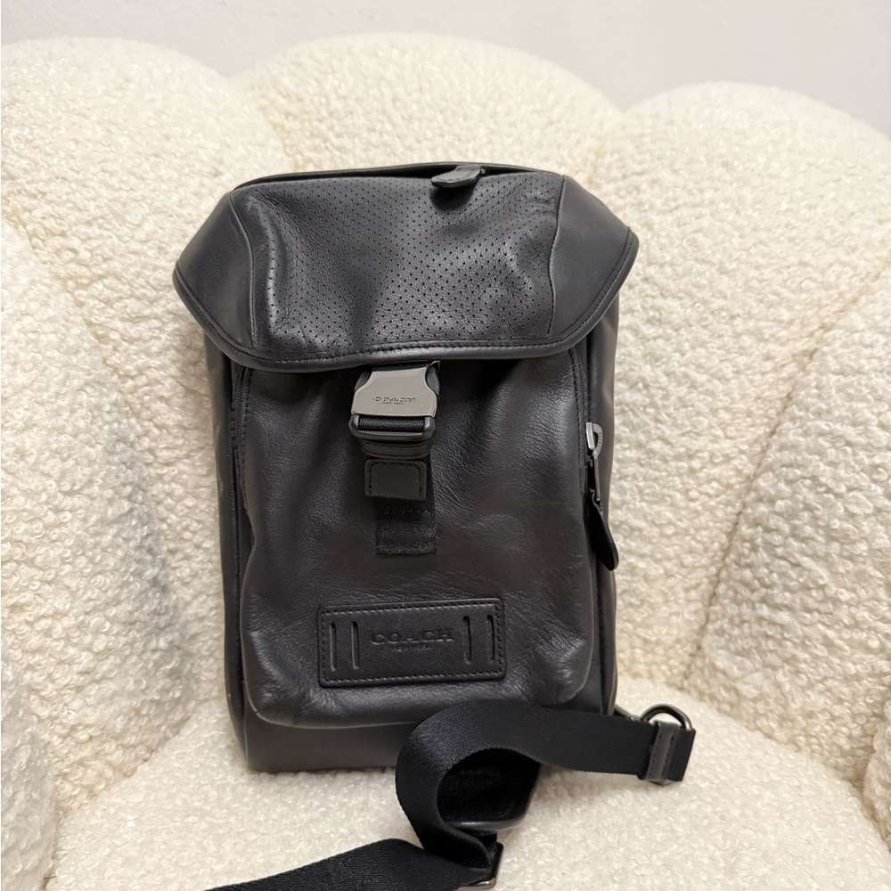 Coach Black Leather Men's Bag
